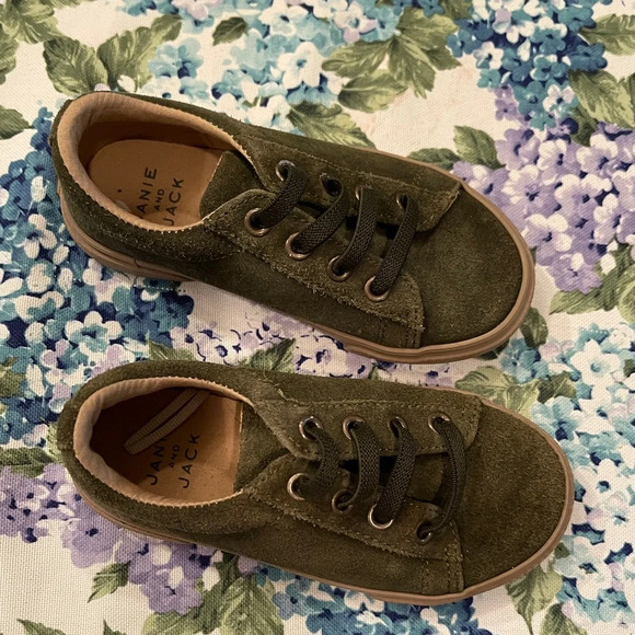 Janie and Jack Green Suede Sneakers Size 9 - Picture 4 of 4